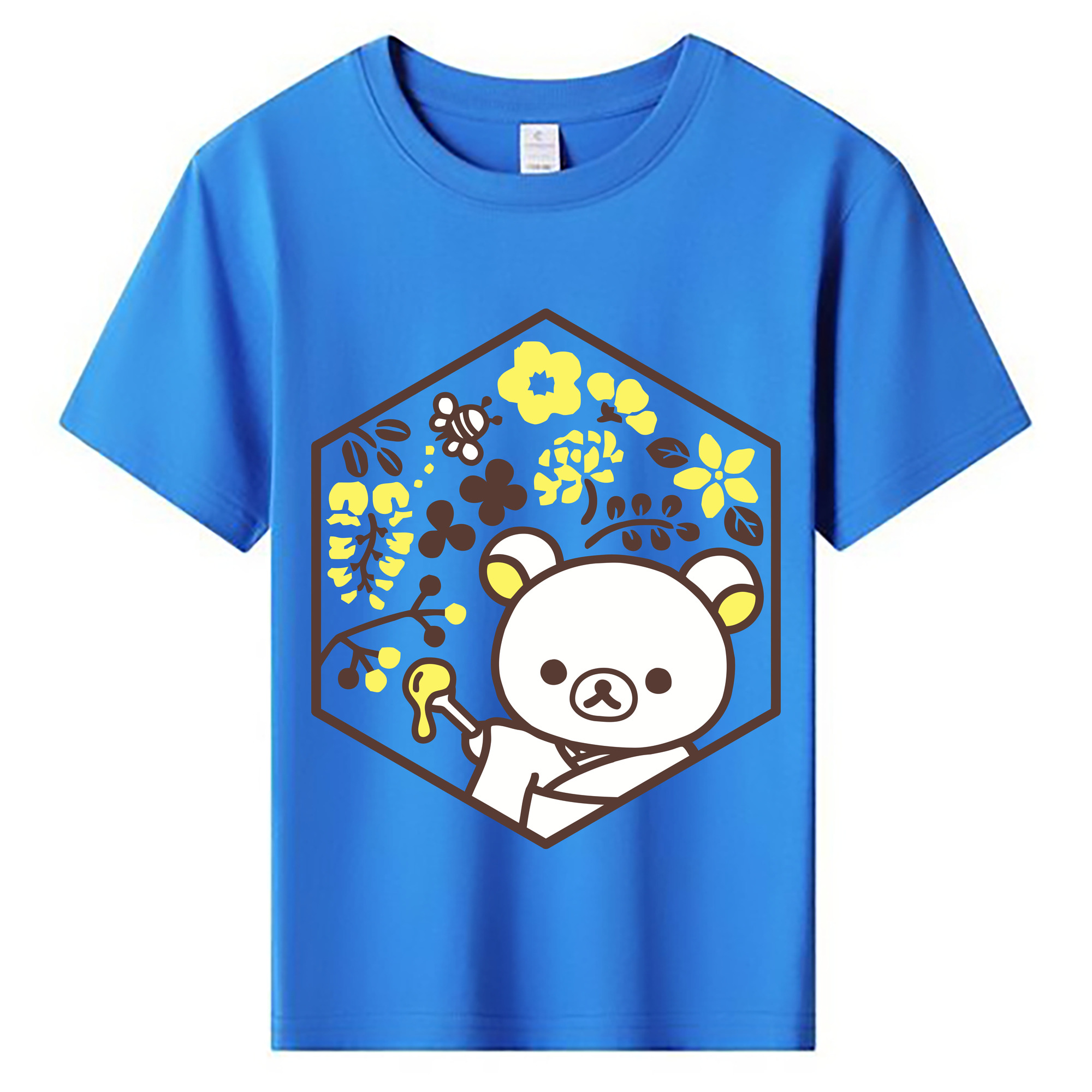 （画像用） リラックマ リラックマ キイロイトリ Rilakkuma Korilakkuma Kiiroitori 綿100％キッズTシャツ（フロントプリント）